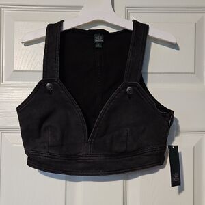 Wild Fable Black Denim Crop Top